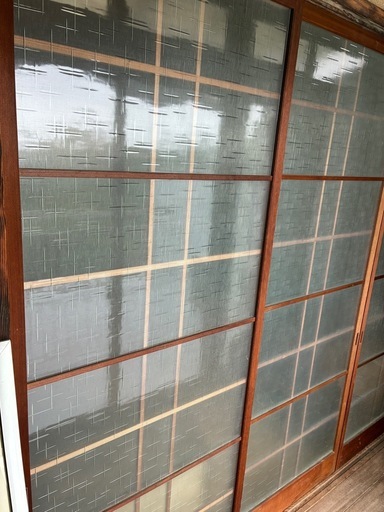 昭和レトロ ガラス入り建具（引き戸）ガラス戸 (Chi-) 川西能勢口の