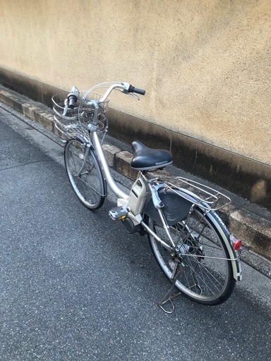 【京都発】京の楽チャリ　電動アシスト自転車　ブリヂストン　クリーム色　24インチ　アシスタ