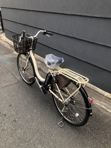 【京都発】京の楽チャリ　電動アシスト自転車　ブリヂストン　26インチ　アシスタ　クリーム色
