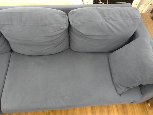 ★ジモティ割引あり★3人掛けソファー ブルー 幅170cm 奥行67cm 高さ64.5cm
