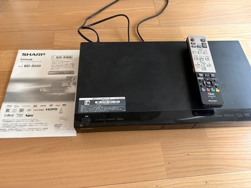 SHARP ブルーレイレコーダー BD-S520 リモコン付き 付属品あり】SHARP BD-S520 ブルーレイディスクレコーダー (atkono
