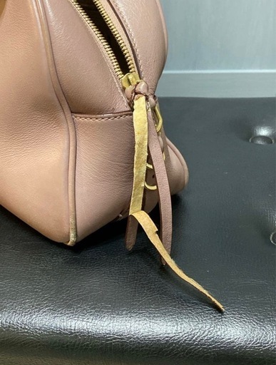 JIMMY CHOO　ジミーチュウ　ヴァレンヌ　ボーリングバッグ　カーフレザー　ピンク　ベージュ