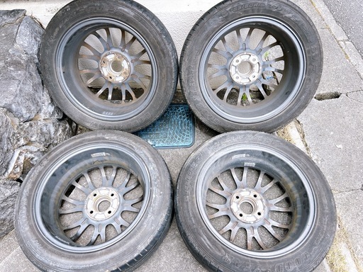 取引中　15インチ アルミホイール タイヤ付 4本セット 5.5J +42 PCD100 4穴 165/60R15  　