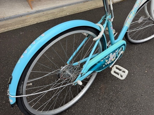 (FE) BRIDGESTONE ジュニアサイクル エコパル 24インチ 自転車 ブルー系 BAAマーク付き 中古品 ①