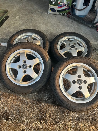【状態良好】155/65R13 アルミホイール タイヤ4本セット GOODYEAR溝あり