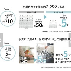 THANKO ラクア 食器洗い乾燥機 本体 ブラックの画像