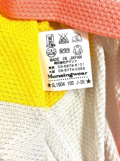 【新品未使用】マンシングウェア グランドスラム 半袖ポロシャツ M マルチボーダー柄 デサント製 日本製 Munsingwear