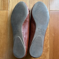 【美品】レディース　シューズ　フラットパンプス　ラウンドトゥ　24.0cm　 ブラウンの画像