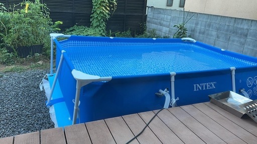INTEX レクタングラフレームプール 蓋付き300×200×75cm