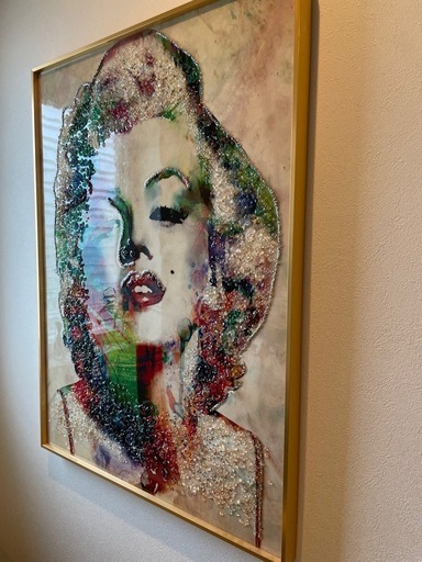 大きい アートパネル 60cm×80cm  水晶絵調  マリリンモンロー 偉人 絵画 壁掛けパネル 絵 ポスター 玄関 アートフレーム