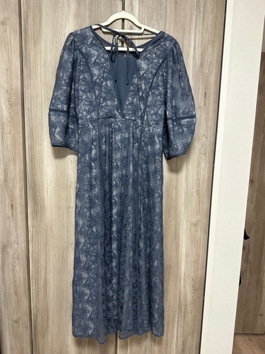GIRLレースワンピース　ネイビーお呼ばれドレス