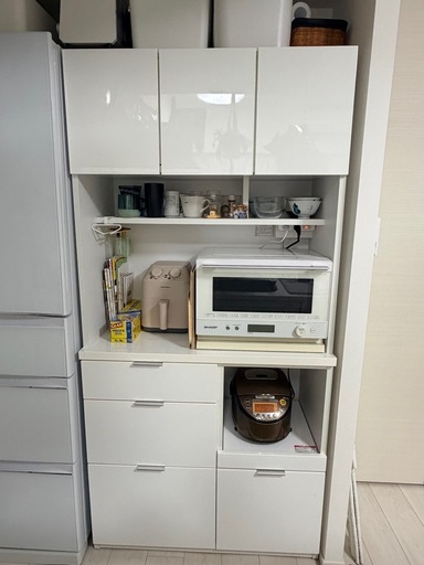 ニトリ 食器 白 食器棚 合板 白 ホワイト ELAIN-80KB