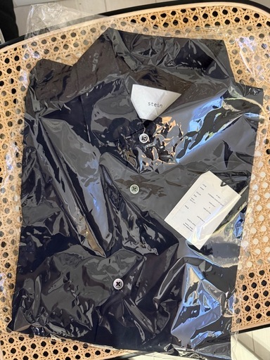 stein OVERSIZED DOWN PAT SHIRT 長袖 ダークネイビー Sサイズ