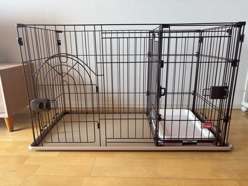 犬用ゲージ　トイレトレー付き
