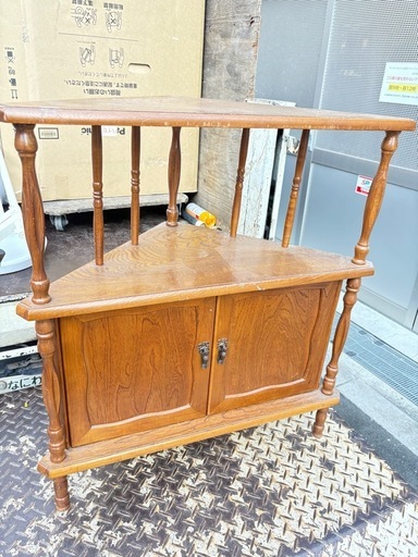 アケボノ家具 木製 キャビネット 電話台 飾り棚 曙工芸製作所 昭和