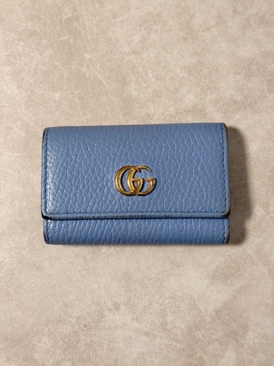 希少カラー】GUCCI♡GGマーモント6連キーケースライトブルー 箱・袋