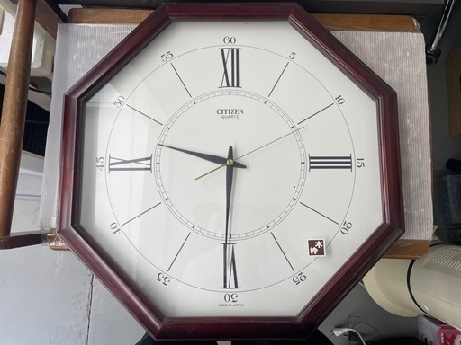 CITIZEN シチズン 木枠八角形クォーツ掛け時計 (中古商店 不用品回収