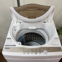【🐤買取市場 6ヶ月保証】R737 ☀️ TOSHIBA / 東芝 洗濯機（洗濯5.0㎏) 22年製 AW-5GA1 ⭐ 動作確認済 ⭐ クリーニング済の画像