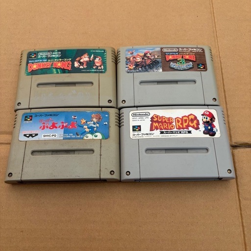 動作未確認】スーパーファミコン 本体セット ソフト4本付き (ドンキー