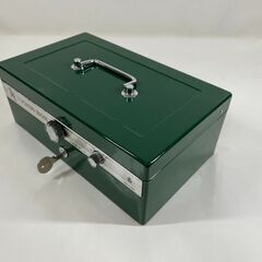 ELM スチール製 キャッシュボックス 金庫 事務用品 オフィス グリーン 幅28cm×奥行17cm×高さ11cmの画像