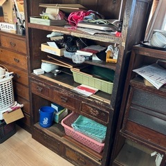 100年物　 昭和レトロ 木製 収納棚 飾り棚 茶箪笥