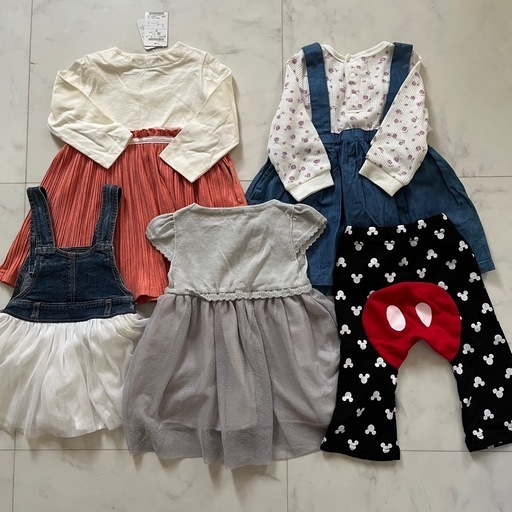 サイズ80cm女の子5枚セット (みぃ) 由良のベビー用品《ベビー服》の