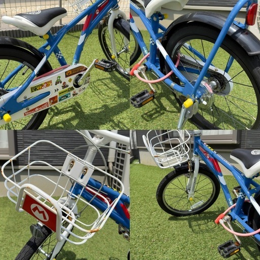 マリオカート18インチ 子供用 自転車 補助輪 ヘルメット付 ( M) 市原の