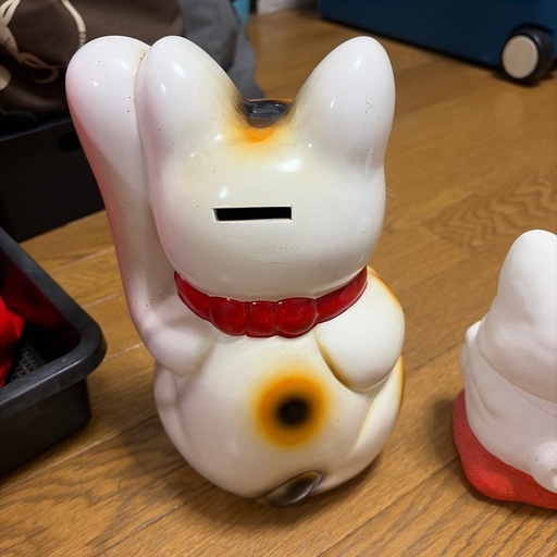 2個セット招き猫招福置物貯金箱千万両〈検 常滑焼 (tクン) 宇治の