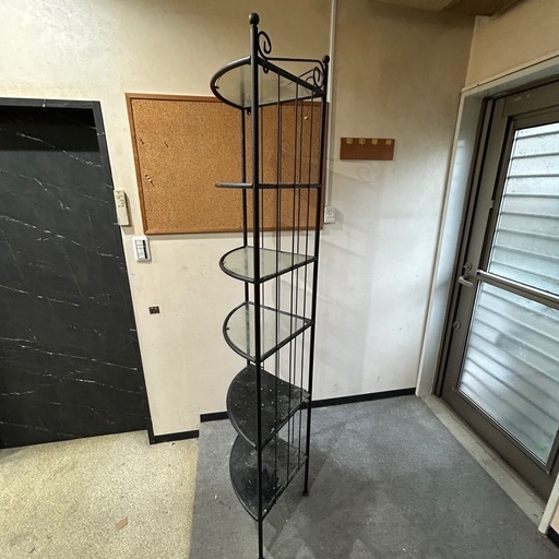 アイアン コーナーラック✨ 高さ172cm ガラス棚 アンティーク調 省