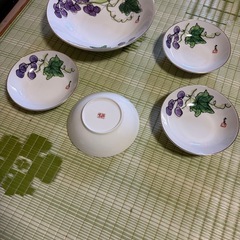 鳴海製陶 ぶどう柄 皿セット 大皿約23.5cm 小皿約14cm 5点