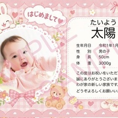 【家族紹介カード作成します♪】赤ちゃん・お子さまの紹介カード／選べるテンプレートの画像