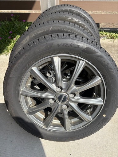 165/60R15・スタッドレスタイヤ4本・バリ山・ハスラー、ウェイクなどに中古 ハスラー用 BLIZZAK VRX3 165/60R15 スタッドレス4本＋アルミホイール
