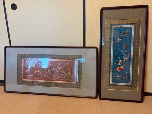 中国刺繍壁掛け2つセット (ねねここ) 神戸のインテリア雑貨/小物