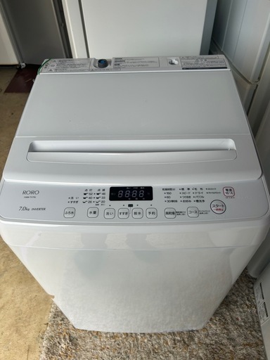 RORO　全自動洗濯機　2023年製　YWM-TV70L　N 美品✨️2023年製 RORO YWM-TV70L 7.0kg 全自動洗濯機 インバーター