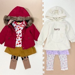 女の子90cm 長袖 まとめ セット ワンピース　アウター トップスの画像