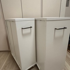 【美品・2台セット】山善 キャスター付き収納ラック 幅20cm・26cm／本棚・クローゼット収納の画像