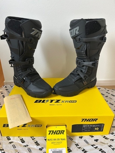 THOR 10インチ MXブーツ THOR BLITZ XR TRAIL LTD ブラック/グレー