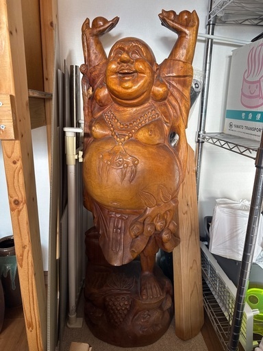 布袋様木の彫刻 (a.) 日田のインテリア雑貨/小物《置物、オブジェ》の