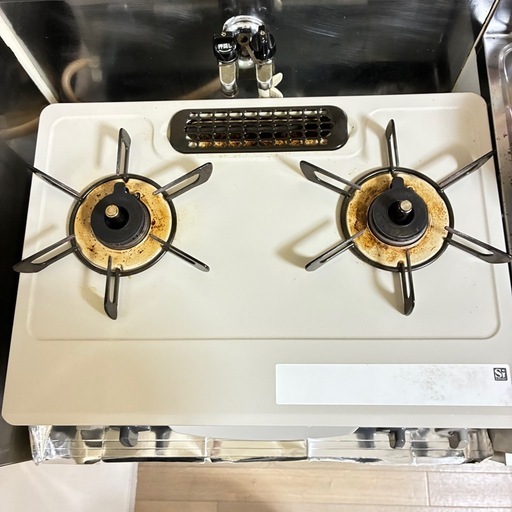 Rinnai 都市ガス二口ガスコンロ (さつき) 神谷町の調理器具《ガス