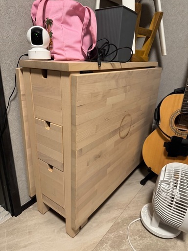 IKEA NORDEN ノールデン 折りたたみテーブル バーチ 収納付き (鄒嘉誠