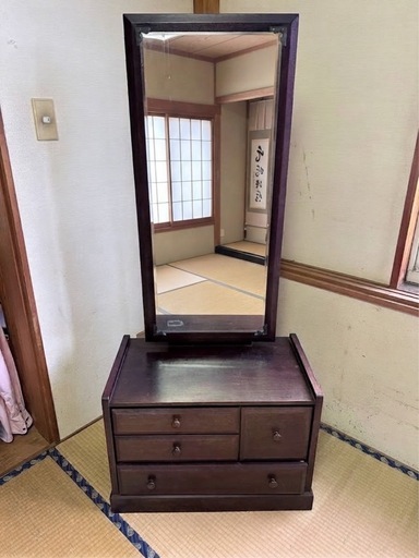 昭和レトロ・ヴィンテージ】木製 鏡台 / ドレッサー（角度調整可能