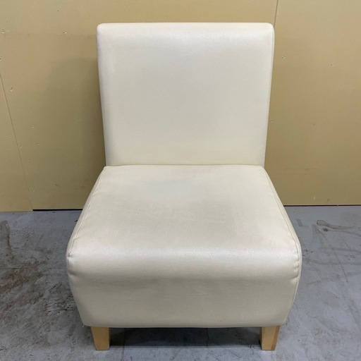 引き取り限定】中古品1人掛けソファベージュ (えびな) 札幌のソファ《1