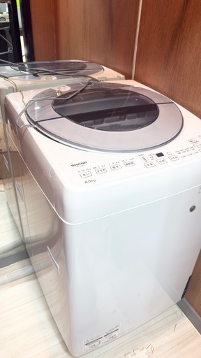 SHARP 8kg 洗濯機 2021年製 インバーター搭載 ES-GV8E 動作確認済
