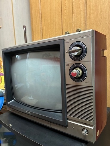 昭和レトロ 東芝 ブラウン管テレビ 16P10 （通電確認済） (葉っぱ