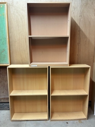 3台まとめて木製ラック / 本棚・カラーボックス（約幅60cm×高さ89cm