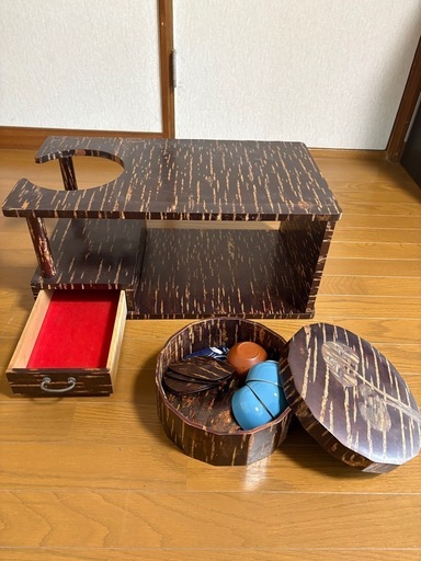 桜細工ポット置きお茶道具付き (yokotan) 多賀城の家具の中古あげます