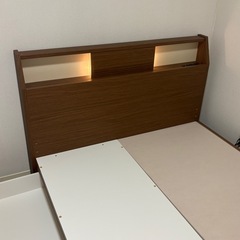12日まで出品　ニトリ ダブルベッドフレーム 収納・LED照明・コンセント付き 美品の画像