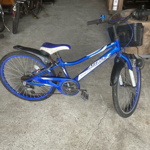 24インチギア6段付きパンク無し青色子供用自転車ASTRO-Fジュニア