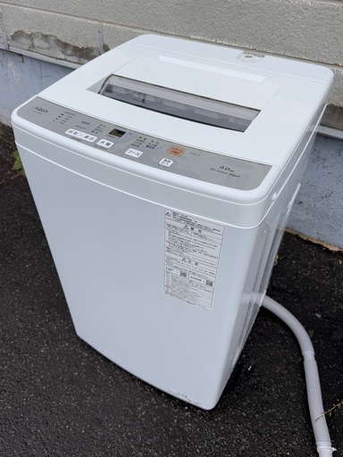 札幌市内配送可 美品 23年製 AQUA アクア 6kg 全自動洗濯機 AQW-S6N-W