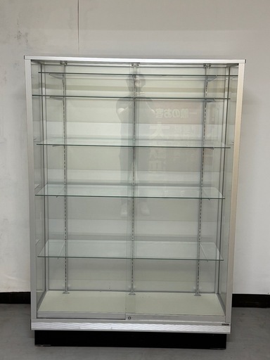 直接引き取り限定】店舗用 アルミフレーム 大型ガラスショーケース